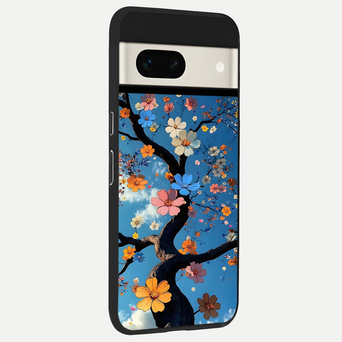  Blossom Dream Sky back cover For Google Pixel 7A slim fit glass case with vibrant aesthetic design