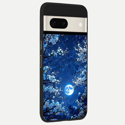 Blossom Moonlight Sky back cover For Google Pixel 7A slim fit glass case with vibrant aesthetic design