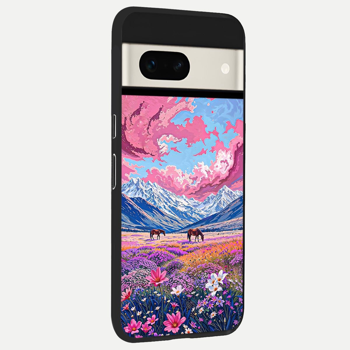  Blossom Valley Dream back cover For Google Pixel 7A slim fit glass case with vibrant aesthetic design