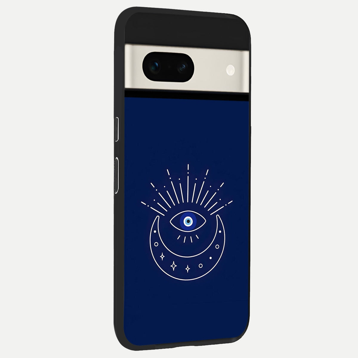  Blue Evil Eye back cover For Google Pixel 7A slim fit glass case with vibrant aesthetic design