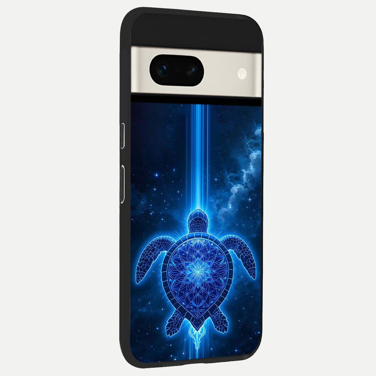  Blue Galaxy Turtle back cover For Google Pixel 7A slim fit glass case with vibrant aesthetic design