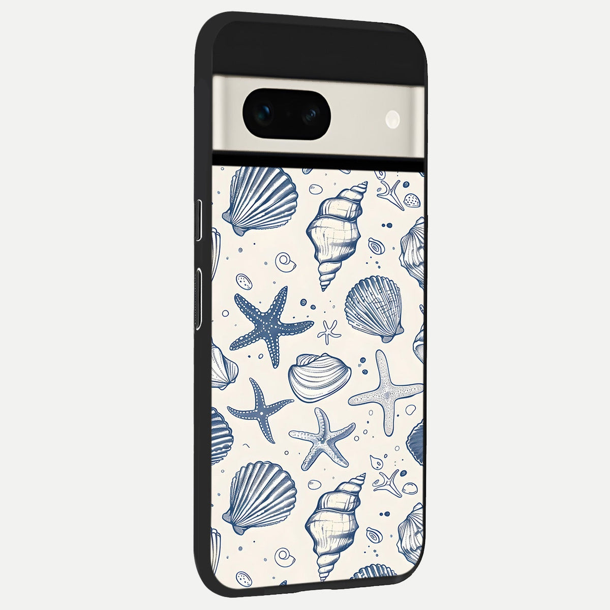  Blue Ocean Outline back cover For Google Pixel 7A slim fit glass case with vibrant aesthetic design
