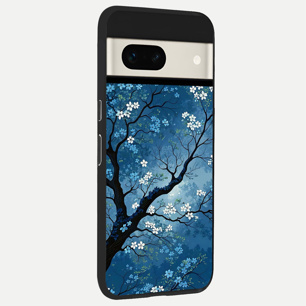  Blue Tree Serenity back cover For Google Pixel 7A slim fit glass case with vibrant aesthetic design