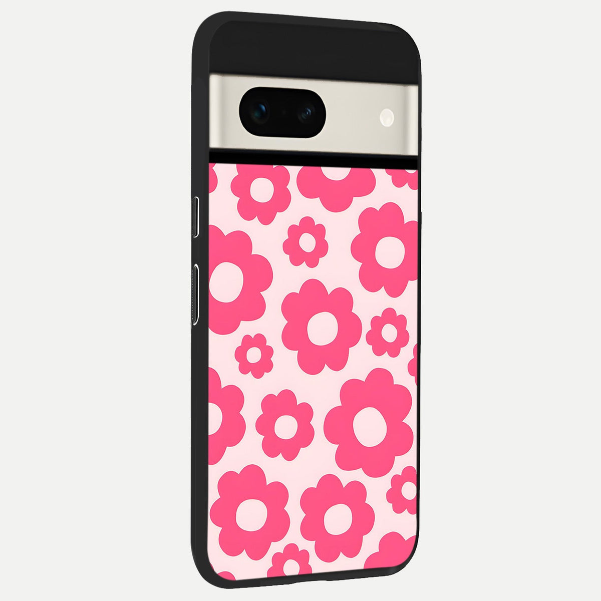  Blush Flower Pop back cover For Google Pixel 7A slim fit glass case with vibrant aesthetic design