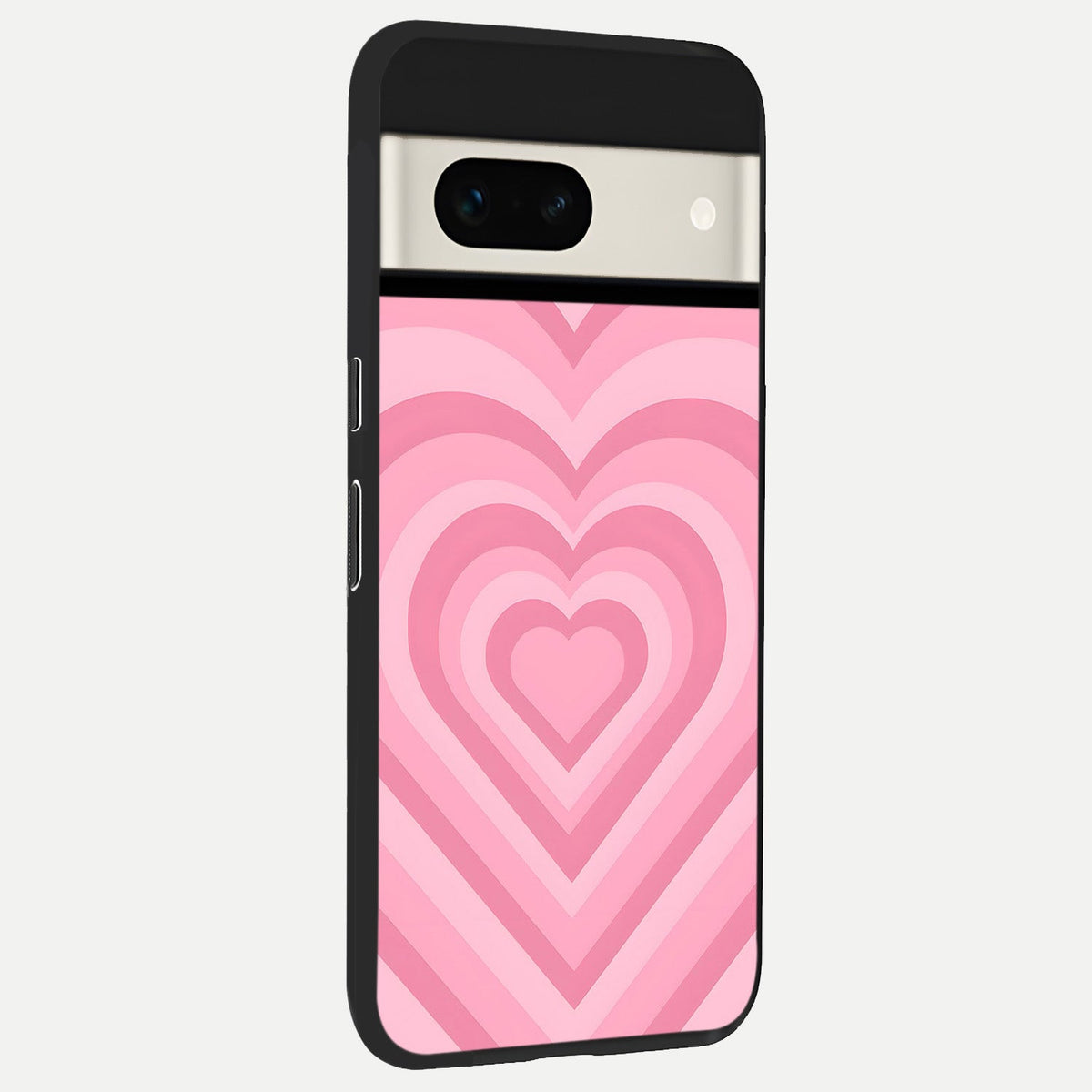  Blush Heart Waves back cover For Google Pixel 7A slim fit glass case with vibrant aesthetic design