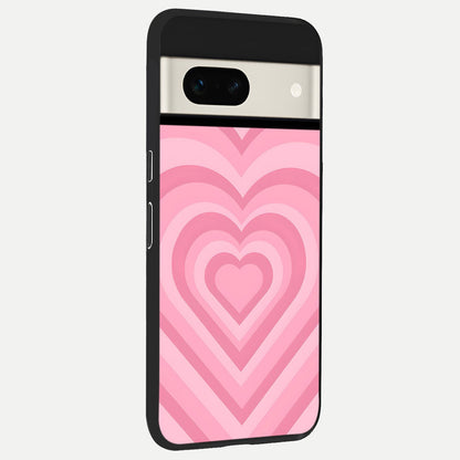  Blush Heart Waves back cover For Google Pixel 7A slim fit glass case with vibrant aesthetic design