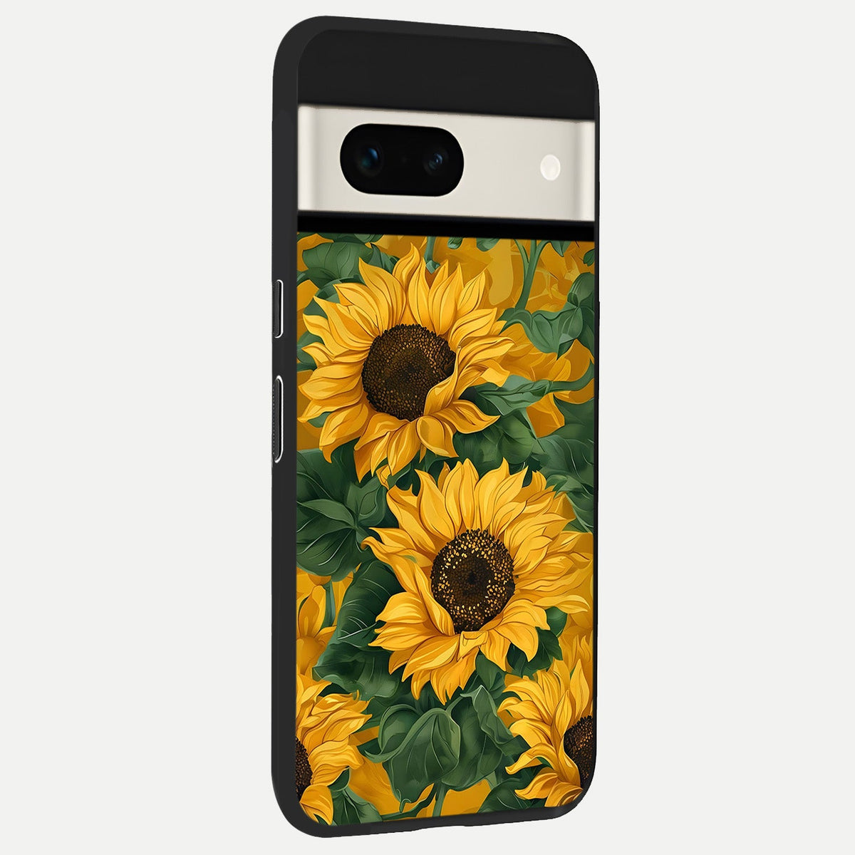  Bright Sunflower Bloom back cover For Google Pixel 7A slim fit glass case with vibrant aesthetic design
