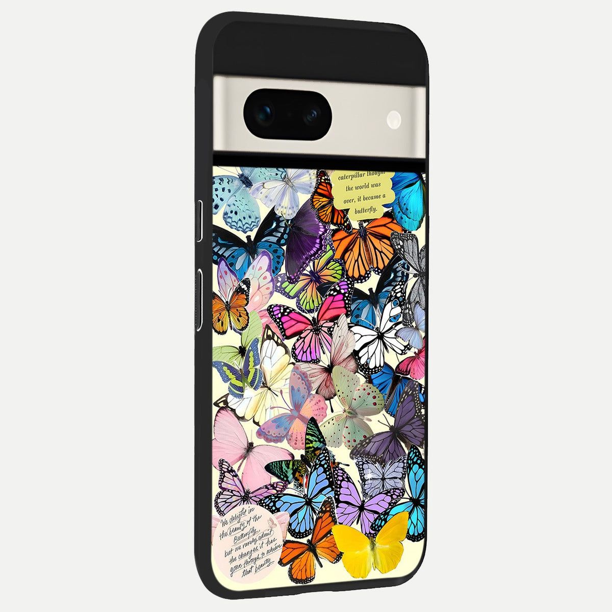  Butterflies Petal Dream back cover For Google Pixel 7A slim fit glass case with vibrant aesthetic design