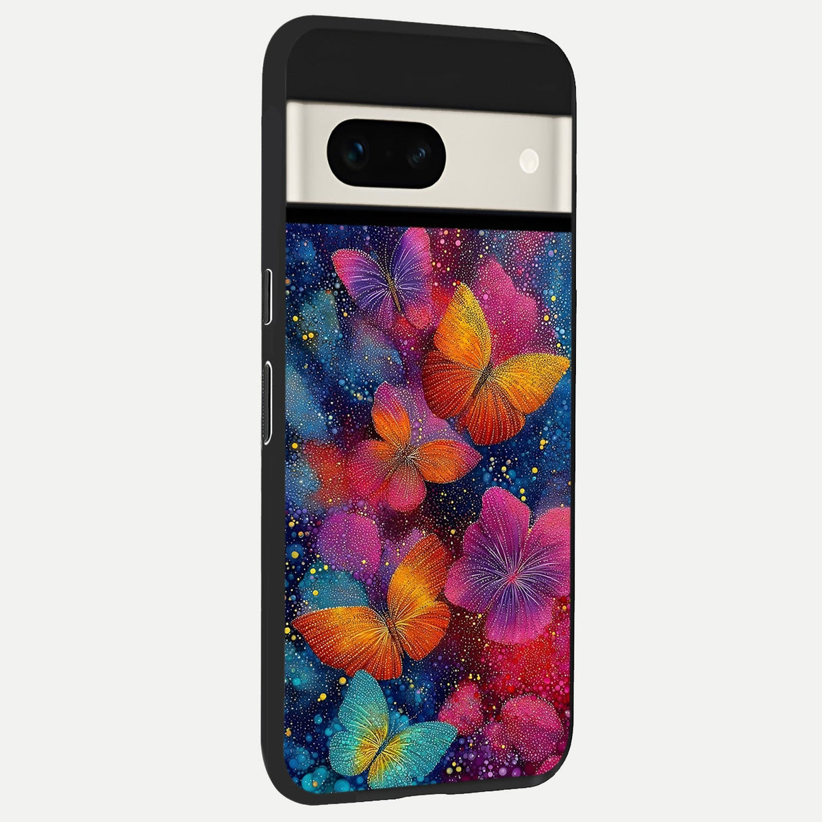  Butterfly Dream Mist back cover For Google Pixel 7A slim fit glass case with vibrant aesthetic design