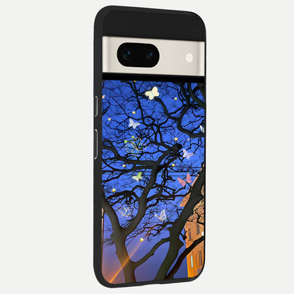  Butterfly Night Magic back cover For Google Pixel 7A slim fit glass case with vibrant aesthetic design