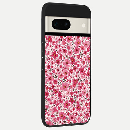  Cherry Blossom Charm back cover For Google Pixel 7A slim fit glass case with vibrant aesthetic design