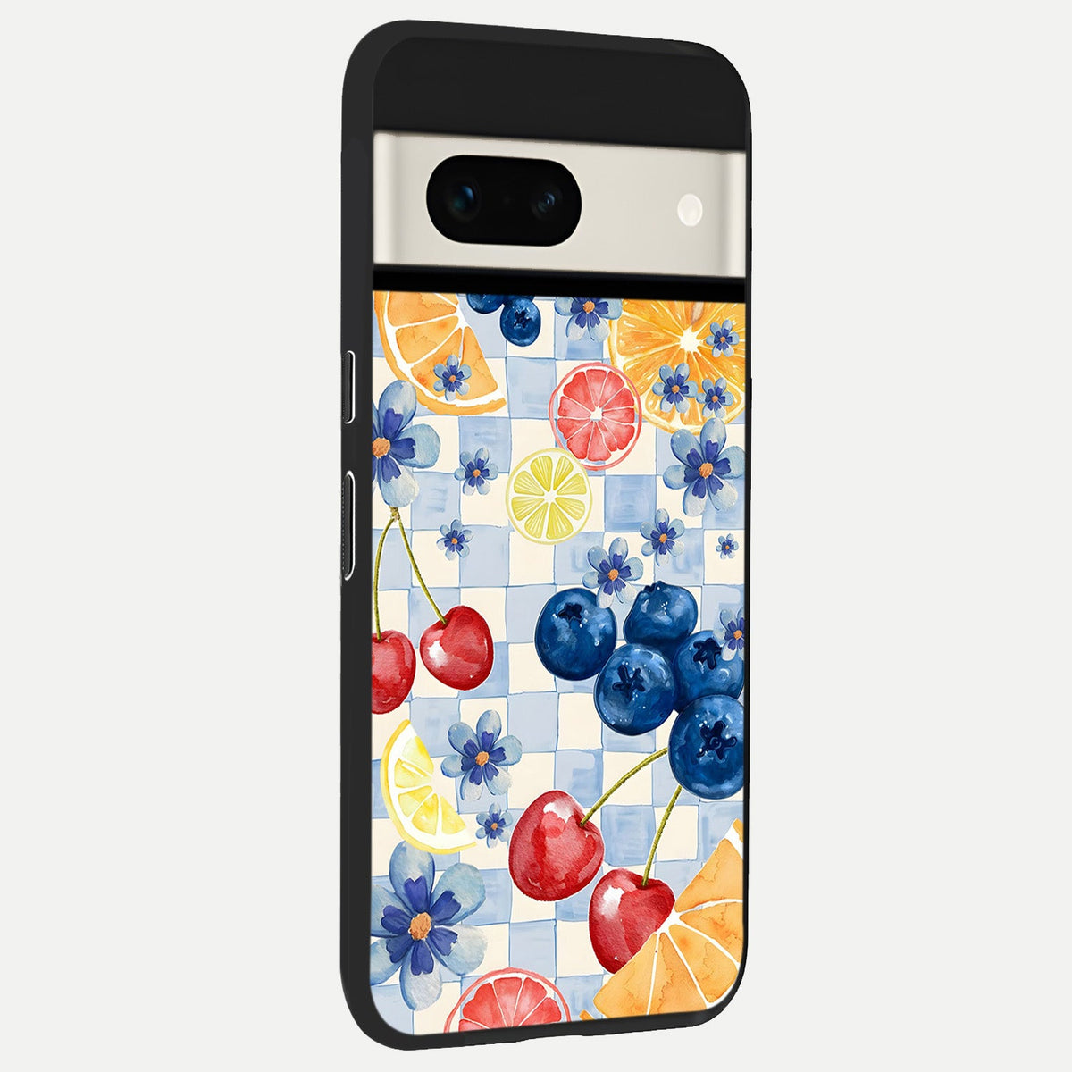  Citrus Bloom Joy back cover For Google Pixel 7A slim fit glass case with vibrant aesthetic design