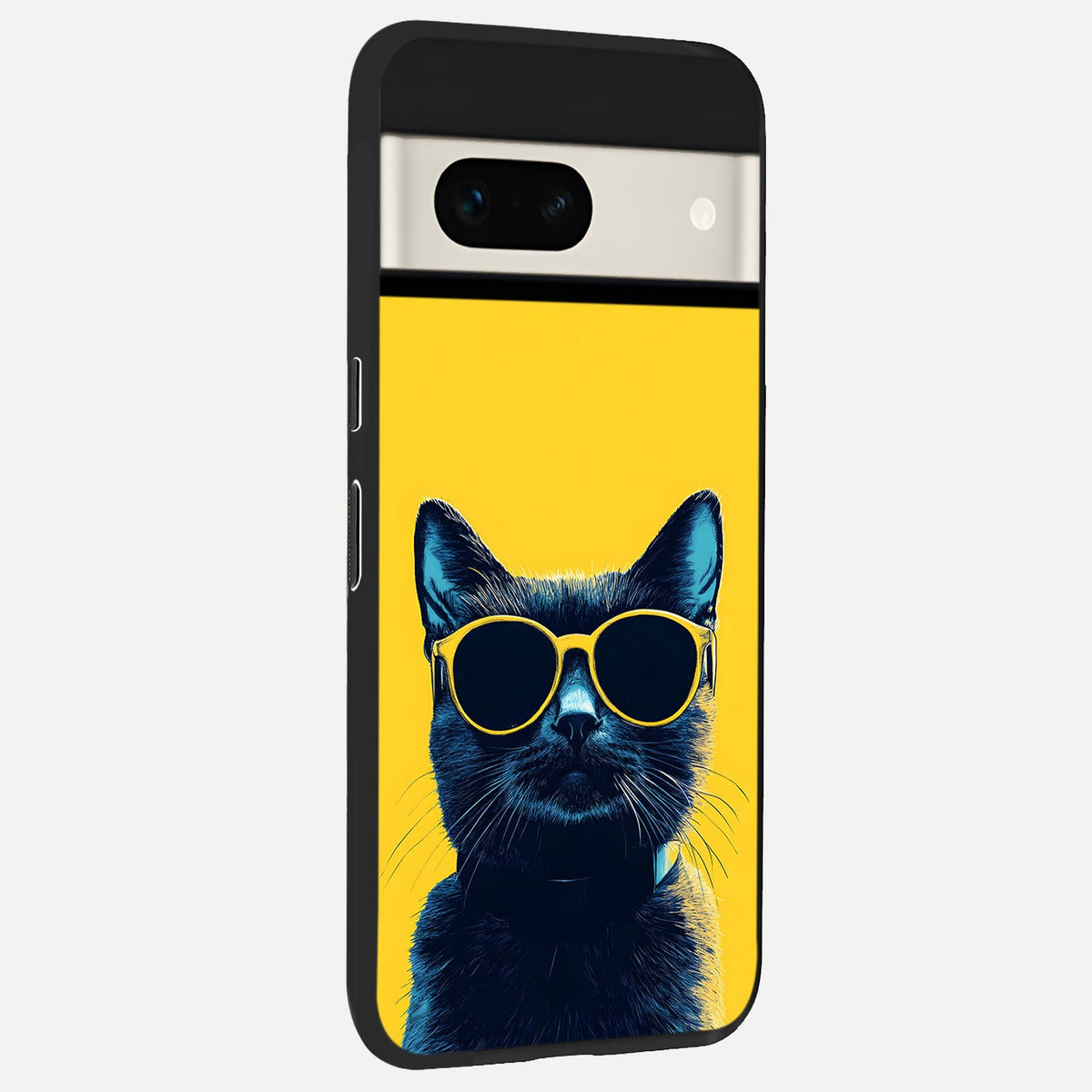  Cool Cat Vibes back cover For Google Pixel 7A slim fit glass case with vibrant aesthetic design