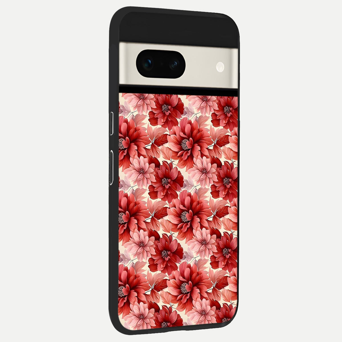  Crimson Love Petals back cover For Google Pixel 7A slim fit glass case with vibrant aesthetic design