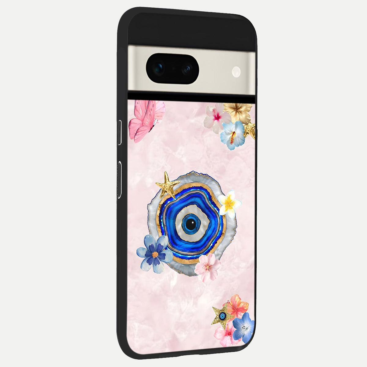  Divine Aura Bloom back cover For Google Pixel 7A slim fit glass case with vibrant aesthetic design