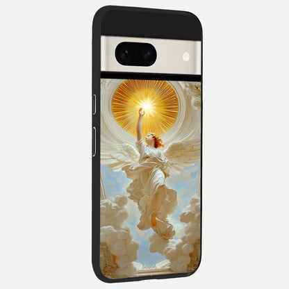  Divine Light Angel back cover For Google Pixel 7A slim fit glass case with vibrant aesthetic design