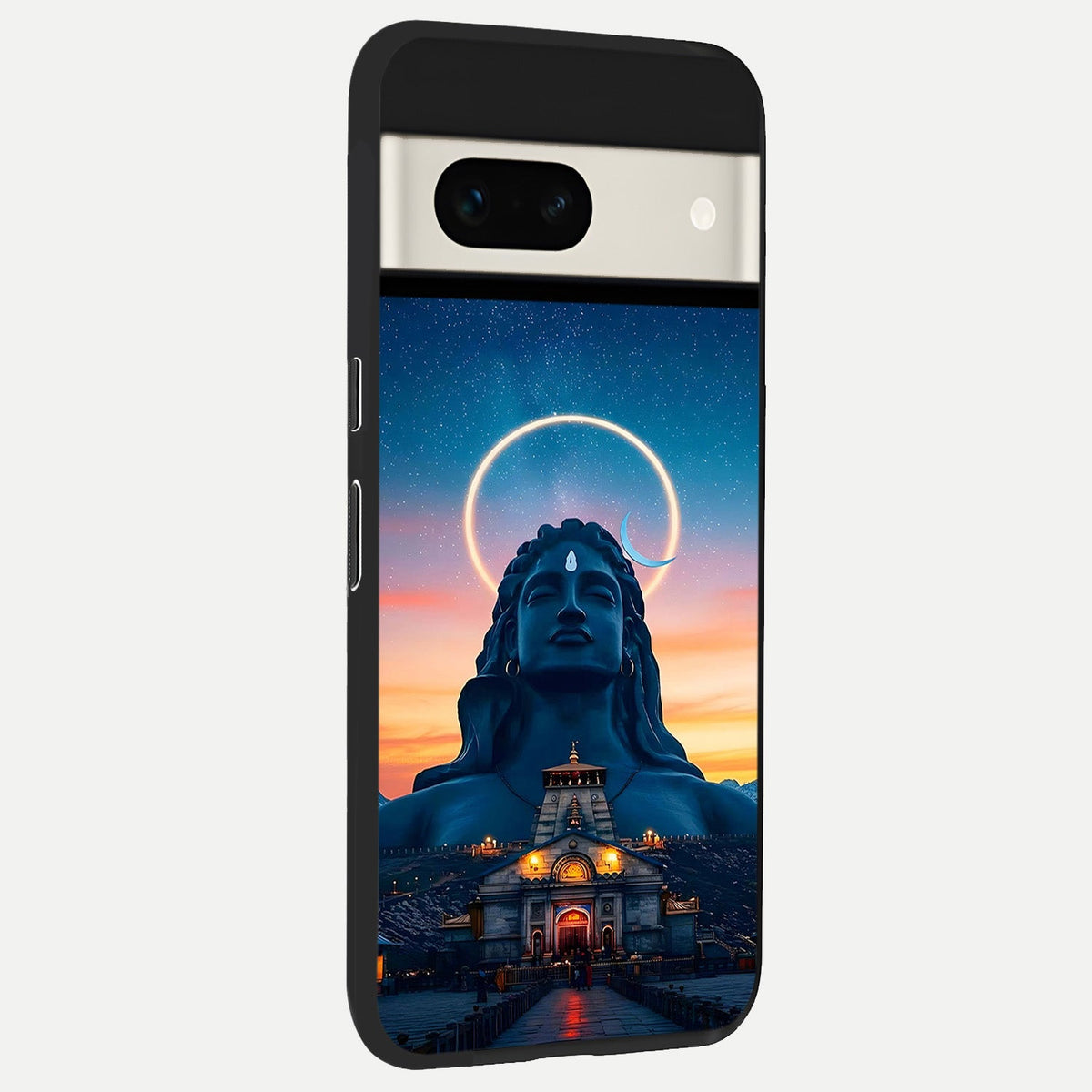  Eternal Shiva Aura back cover For Google Pixel 7A slim fit glass case with vibrant aesthetic design