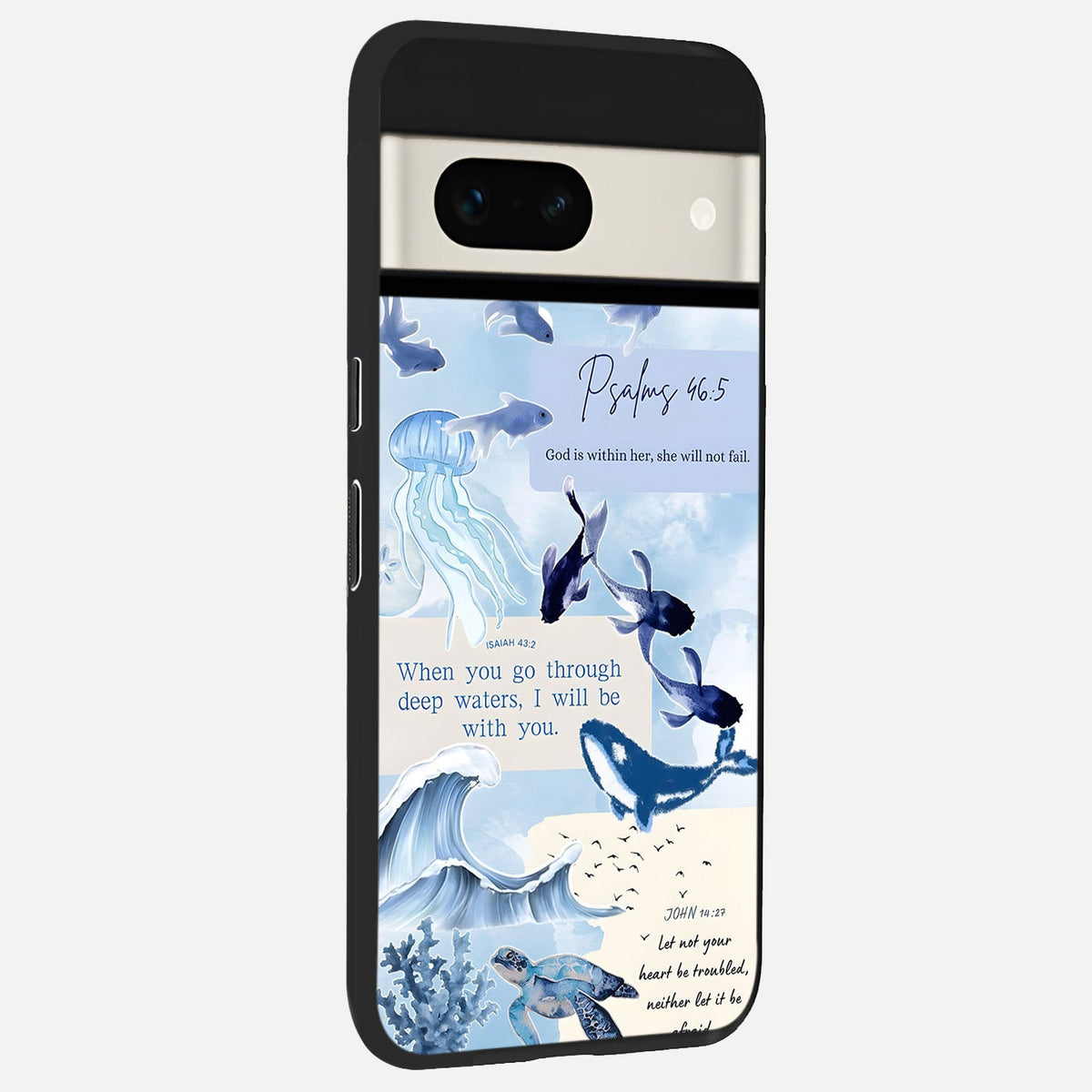  Faithful Ocean Promise back cover For Google Pixel 7A slim fit glass case with vibrant aesthetic design