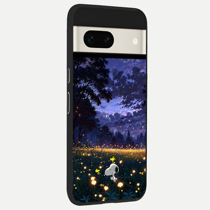  Firefly Meadow Magic back cover For Google Pixel 7A slim fit glass case with vibrant aesthetic design