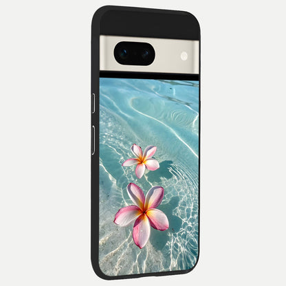  Floating Bloom Bliss back cover For Google Pixel 7A slim fit glass case with vibrant aesthetic design