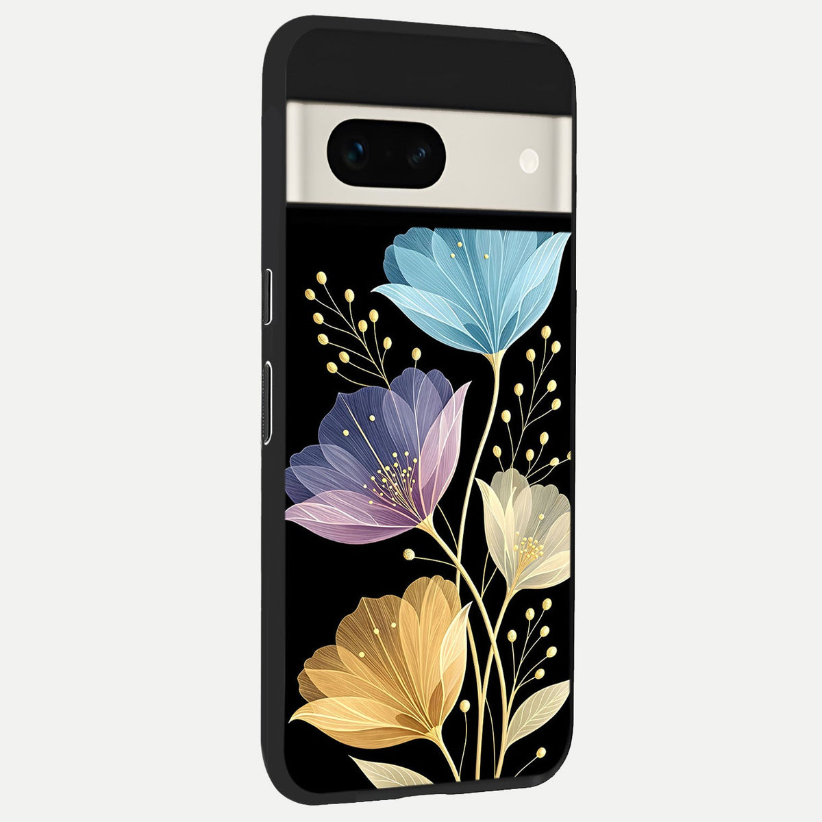  Flower Bloom Glow back cover For Google Pixel 7A slim fit glass case with vibrant aesthetic design