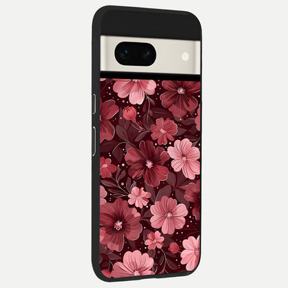  Flower Blush Bloom back cover For Google Pixel 7A slim fit glass case with vibrant aesthetic design