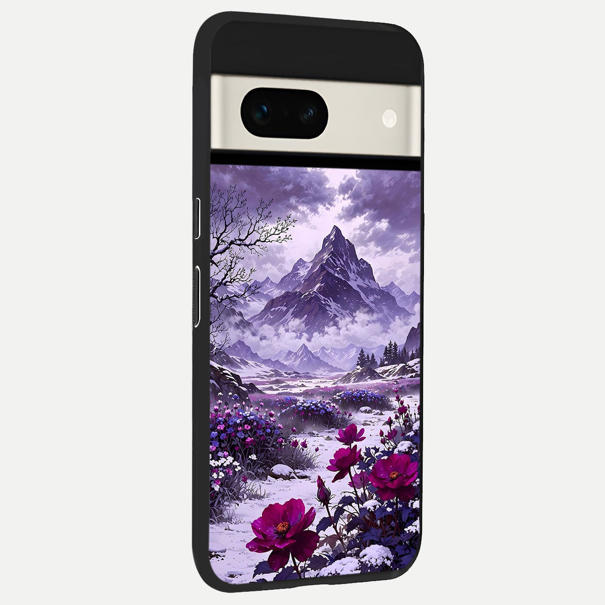  Flower Mountain View back cover For Google Pixel 7A slim fit glass case with vibrant aesthetic design