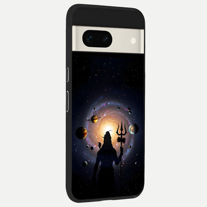  Galactic Shiva Vision back cover For Google Pixel 7A slim fit glass case with vibrant aesthetic design
