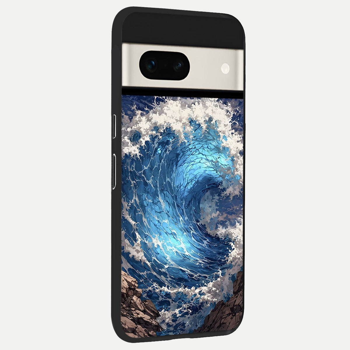  Giant Ocean Wave back cover For Google Pixel 7A slim fit glass case with vibrant aesthetic design
