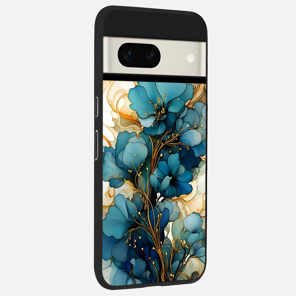  Golden Bloom Symphony back cover For Google Pixel 7A slim fit glass case with vibrant aesthetic design
