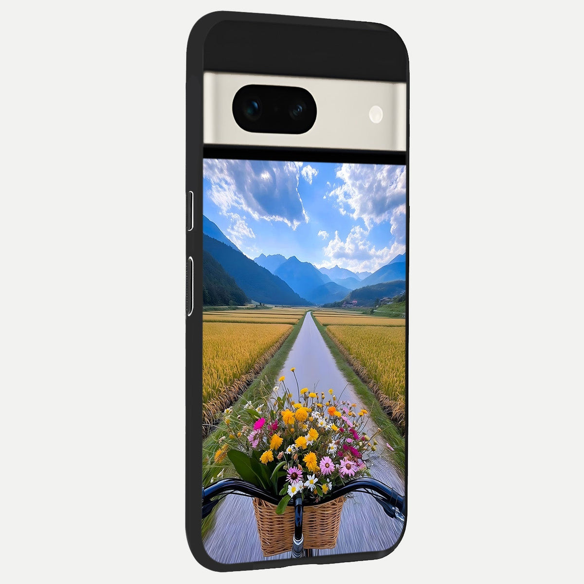  Golden Field Journey back cover For Google Pixel 7A slim fit glass case with vibrant aesthetic design