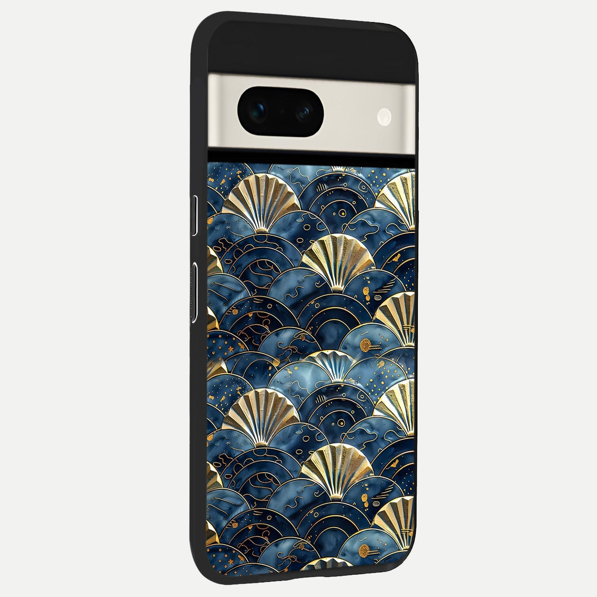  Golden Wave Luxe back cover For Google Pixel 7A slim fit glass case with vibrant aesthetic design