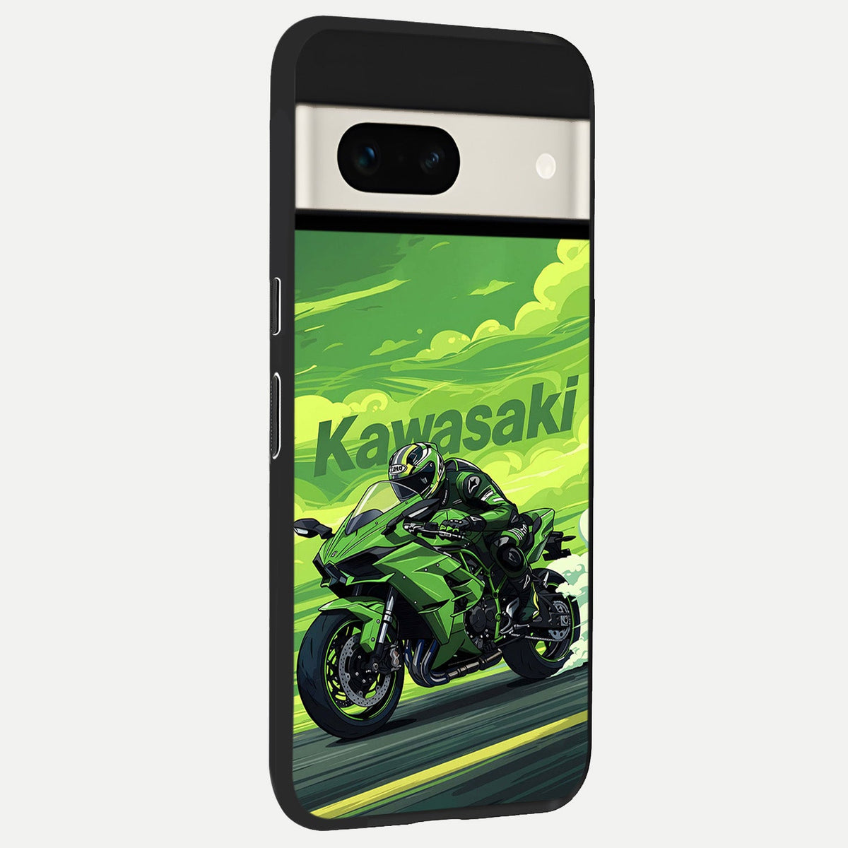  Greenery Sky back cover For Google Pixel 7A slim fit glass case with vibrant aesthetic design