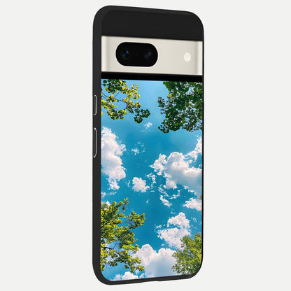 Green Moon Energy back cover For Google Pixel 7A slim fit glass case with vibrant aesthetic design