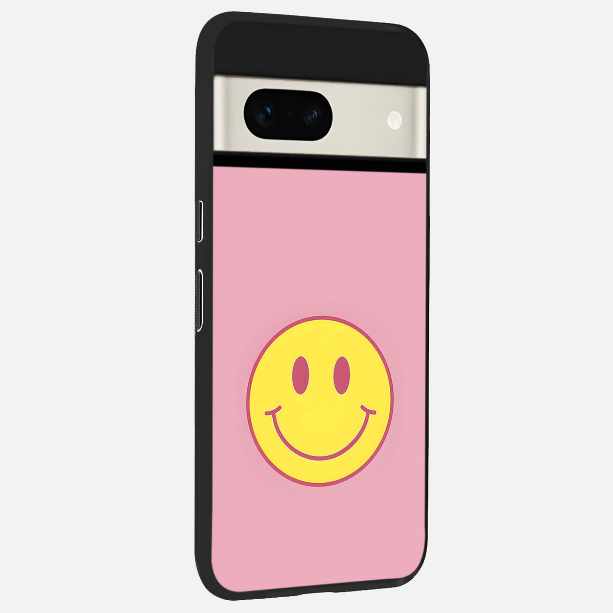  Happy Pink Mood back cover For Google Pixel 7A slim fit glass case with vibrant aesthetic design