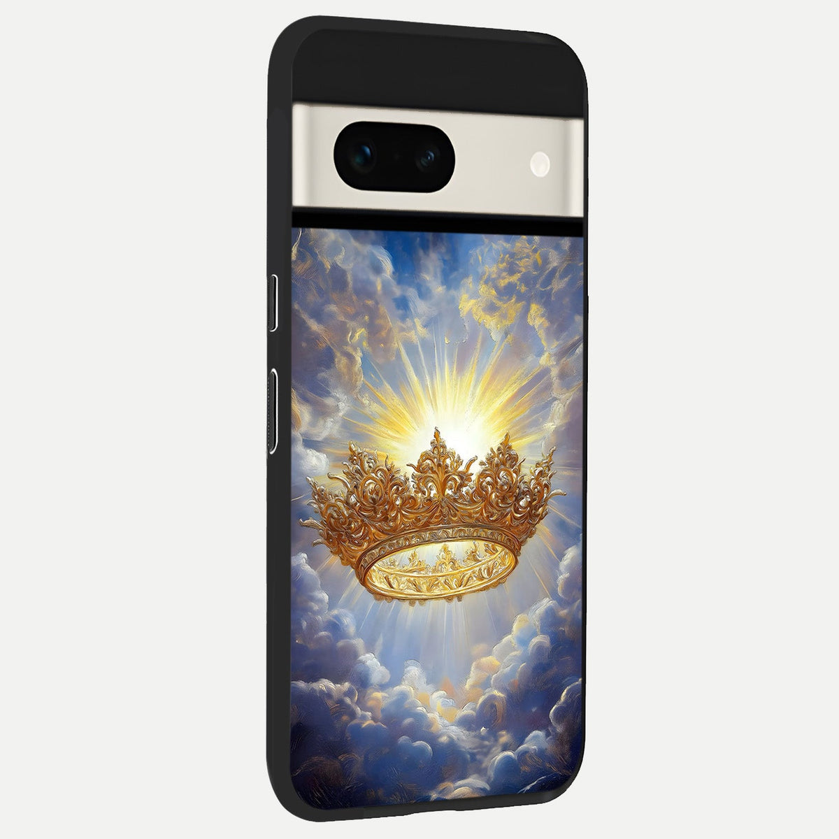  Heavenly Crown Light back cover For Google Pixel 7A slim fit glass case with vibrant aesthetic design