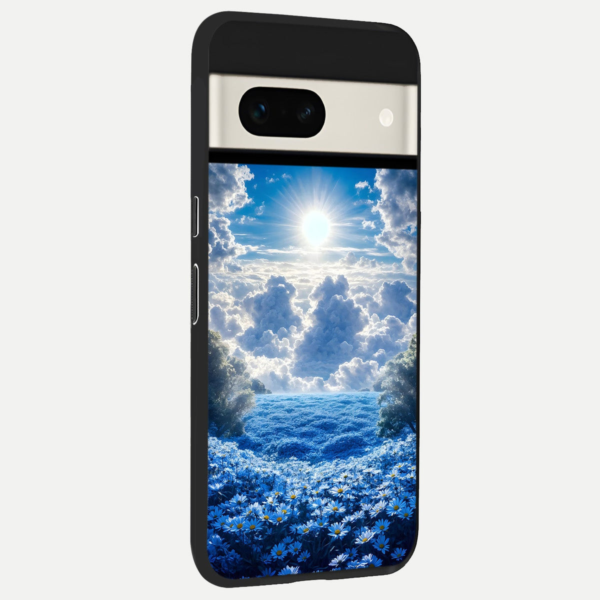  Heavenly Daisy Horizon back cover For Google Pixel 7A slim fit glass case with vibrant aesthetic design