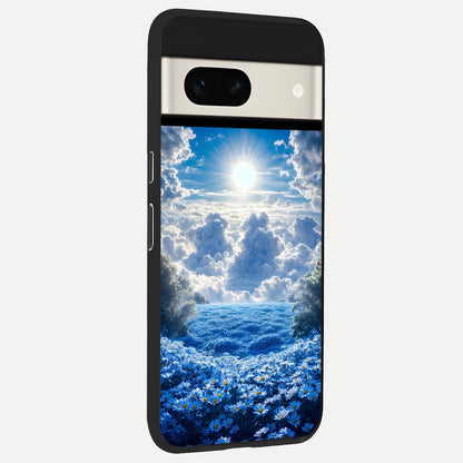  Heavenly Daisy Horizon back cover For Google Pixel 7A slim fit glass case with vibrant aesthetic design