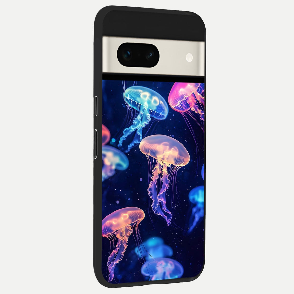  Jellyfish Pattern back cover For Google Pixel 7A slim fit glass case with vibrant aesthetic design
