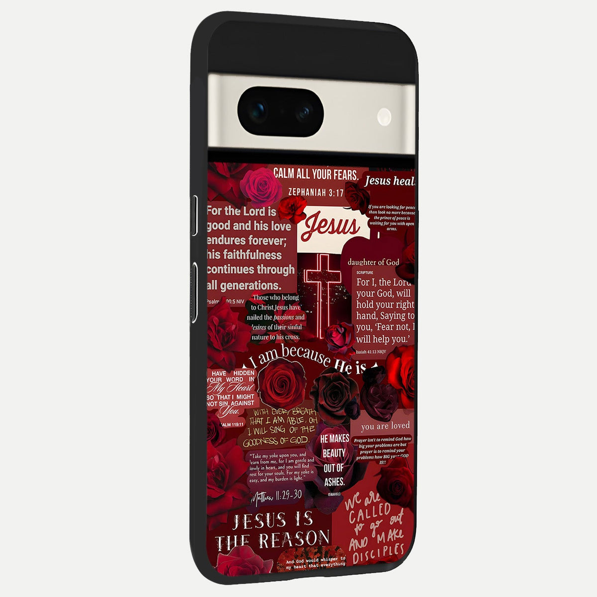  Jesus Love Heals back cover For Google Pixel 7A slim fit glass case with vibrant aesthetic design