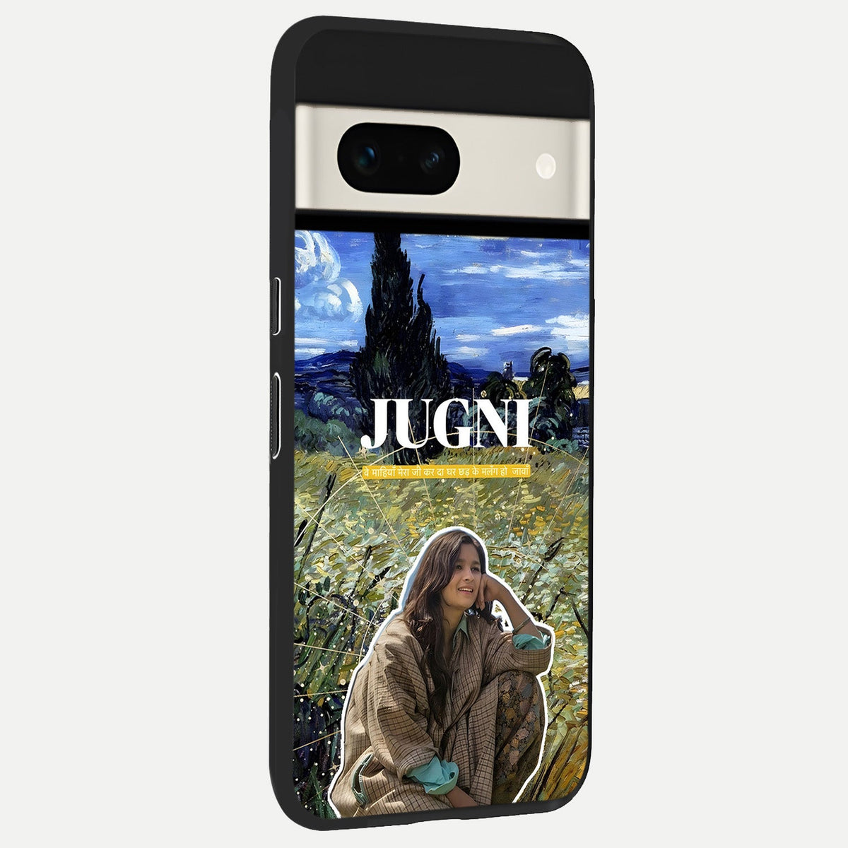  Jugni Soul Vibes back cover For Google Pixel 7A slim fit glass case with vibrant aesthetic design