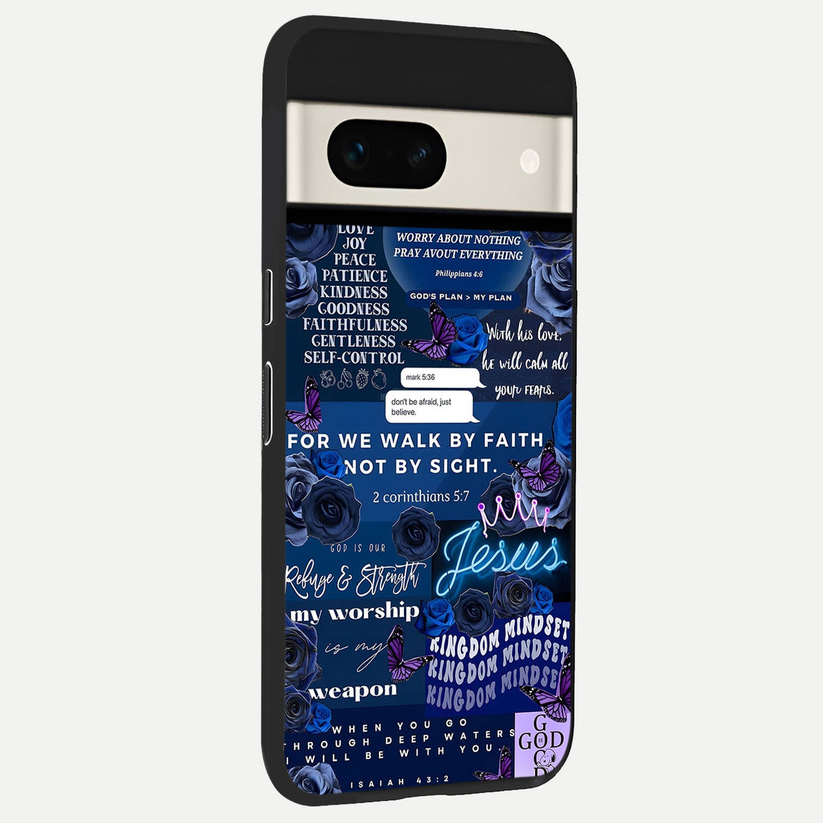  Kingdom Faith Glow back cover For Google Pixel 7A slim fit glass case with vibrant aesthetic design