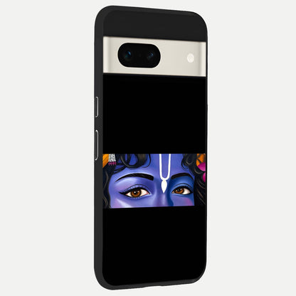  Krishna Eye back cover For Google Pixel 7A slim fit glass case with vibrant aesthetic design