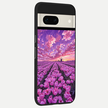  Lavender Dream Skies back cover For Google Pixel 7A slim fit glass case with vibrant aesthetic design
