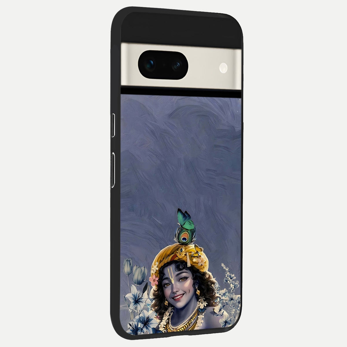  Lord Krishna back cover For Google Pixel 7A slim fit glass case with vibrant aesthetic design