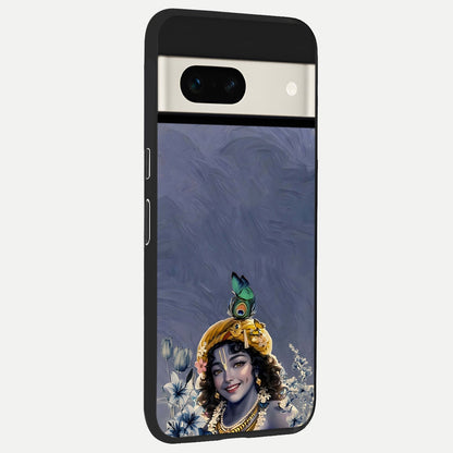  Lord Krishna back cover For Google Pixel 7A slim fit glass case with vibrant aesthetic design