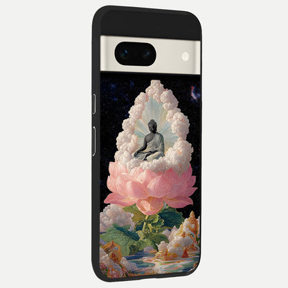  Lotus Divine Peace back cover For Google Pixel 7A slim fit glass case with vibrant aesthetic design