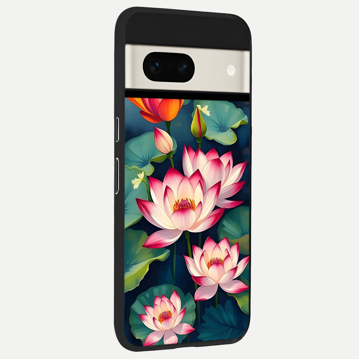  Lotus Dream Serenity back cover For Google Pixel 7A slim fit glass case with vibrant aesthetic design
