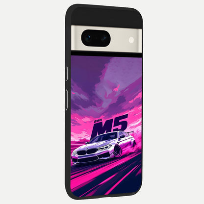  MS Neon Car back cover For Google Pixel 7A slim fit glass case with vibrant aesthetic design
