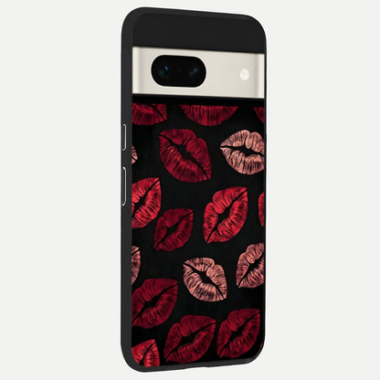  Midnight Kiss Love back cover For Google Pixel 7A slim fit glass case with vibrant aesthetic design